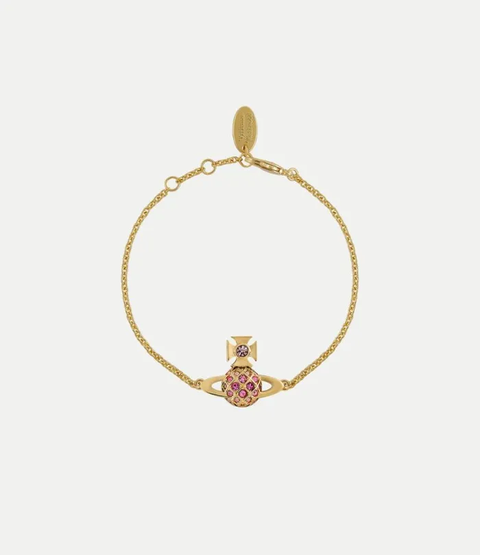 Bracelets Women Vivienne Westwood Willa Bas Relief Bracelet In GoldLightRoseRoseFuchsiaCrystal Bracelets Women Vivienne Westwood Willa Bas Relief Bracelet In GoldLightRoseRoseFuchsiaCrystal