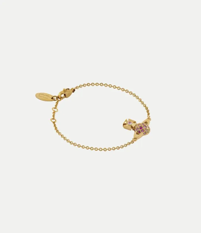 Bracelets Women Vivienne Westwood Willa Bas Relief Bracelet In GoldLightRoseRoseFuchsiaCrystal