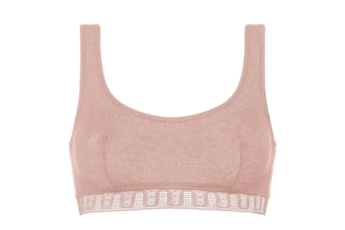 Bras Womens Eres Chiffon Crop Top Bra Cafe Creme