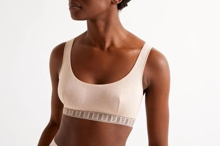 Bras Womens Eres Chiffon Crop Top Bra Calcaire