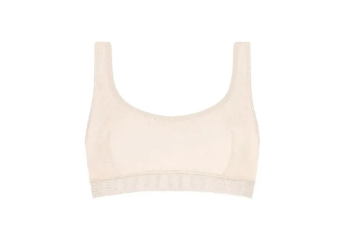 Bras Womens Eres Chiffon Crop Top Bra Calcaire