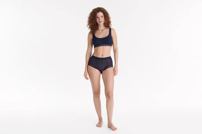 Bras Womens Eres Chiffon Crop Top Bra Ciel De Nuit
