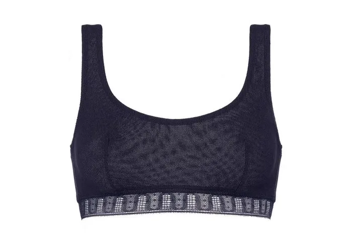 Bras Womens Eres Chiffon Crop Top Bra Ciel De Nuit