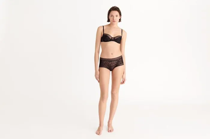 Bras Womens Eres Facettes Demicup Bra Noir