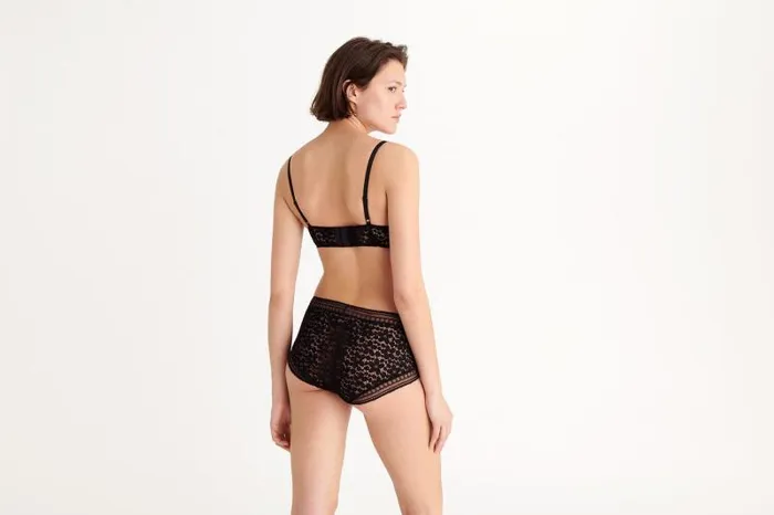 Bras Womens Eres Facettes Demicup Bra Noir