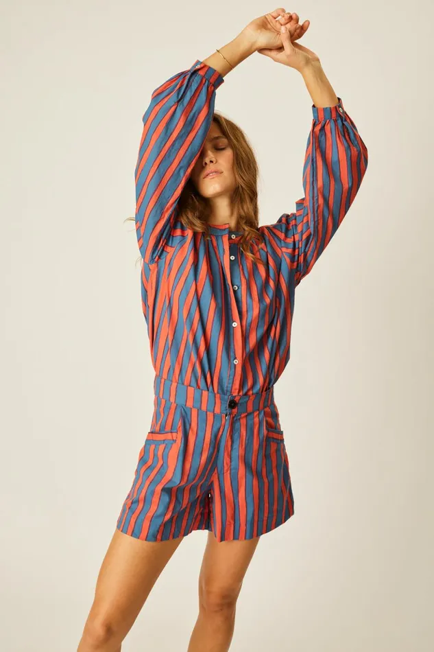 Christine Short Batik Stripe Blood Orange Women Natalie Martin Bottoms