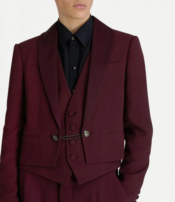 Coats And Jackets Men Vivienne Westwood Cropped Bellboy Jacket In Burgundy