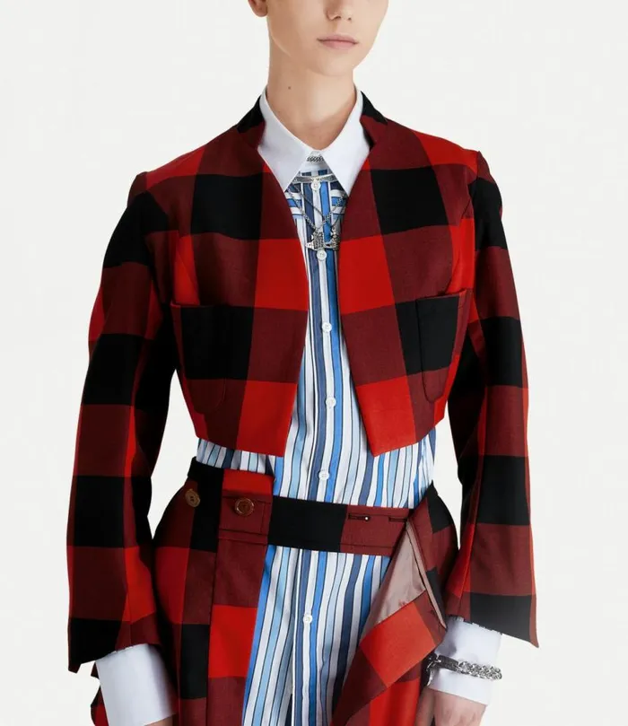Coats And Jackets Women Vivienne Westwood Cj Cropped Jacket In RedBlack