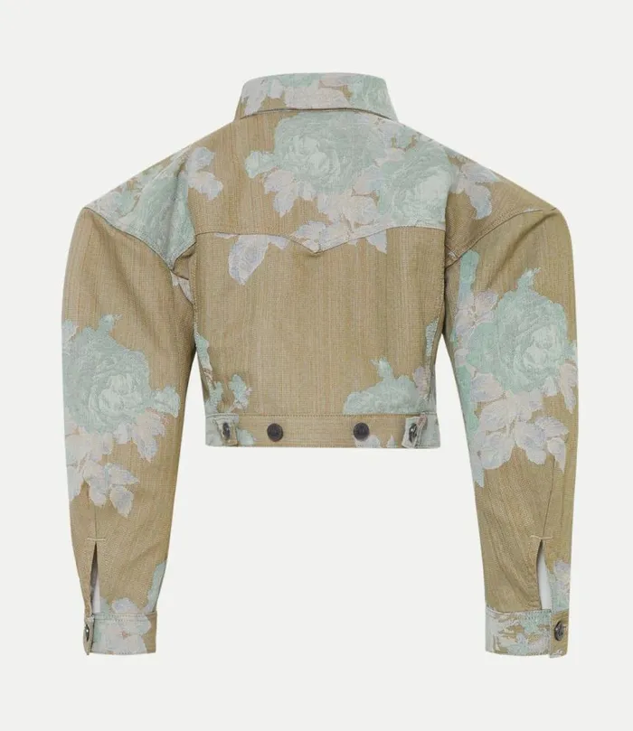 Coats And Jackets Women Vivienne Westwood Cropped Denim Boxer Jacker In Roses