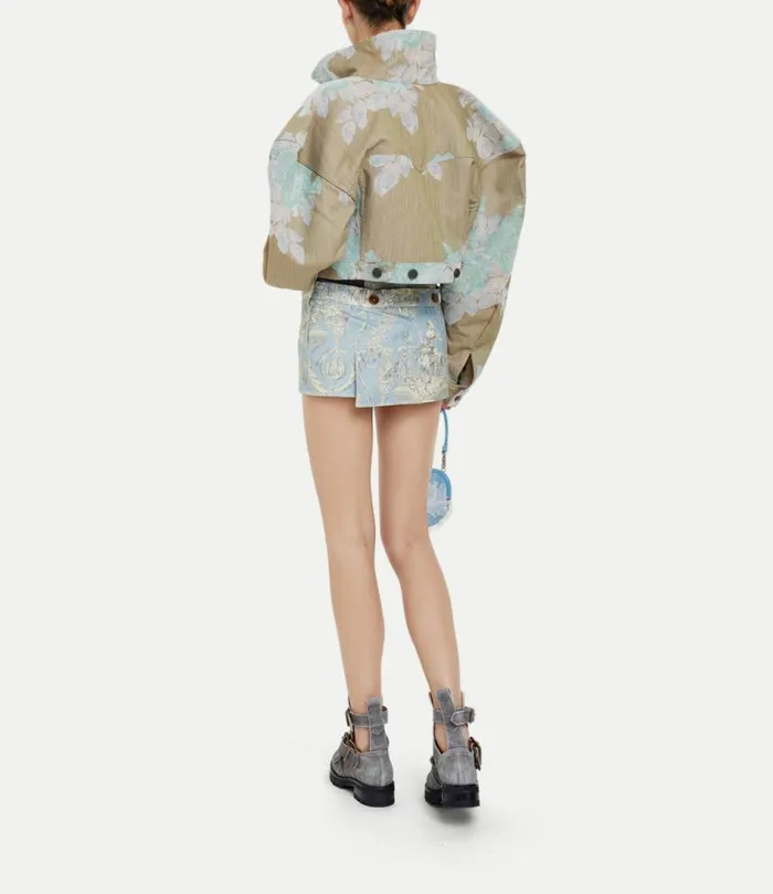 Coats And Jackets Women Vivienne Westwood Cropped Denim Boxer Jacker In Roses
