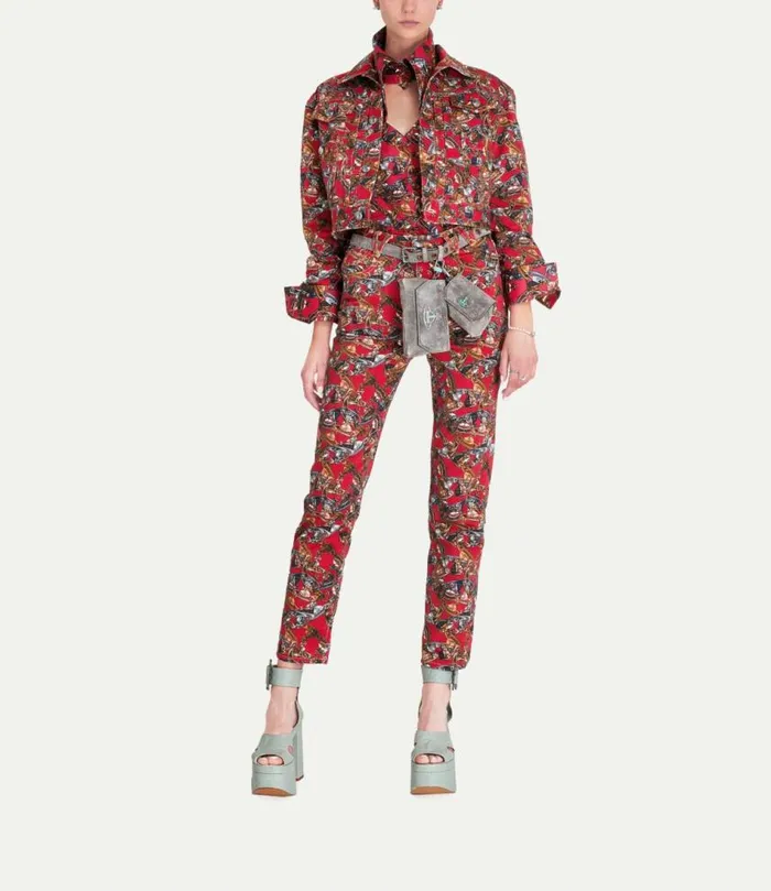 Coats And Jackets Women Vivienne Westwood Cropped Marlene Jacket In CrazyOrb