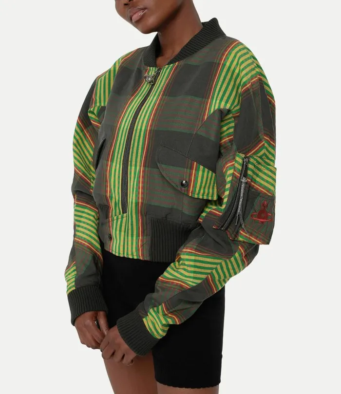 Coats And Jackets Women Vivienne Westwood Cynthia Bomber Jacket In CombatTartan