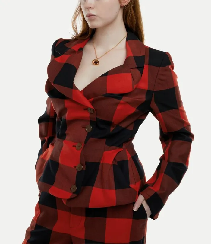 Coats And Jackets Women Vivienne Westwood Drunken Tailored Jacket In RedBlack