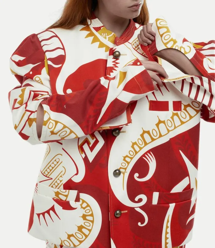 Coats And Jackets Women Vivienne Westwood Stuart Jacket In BizarrePrintWhite