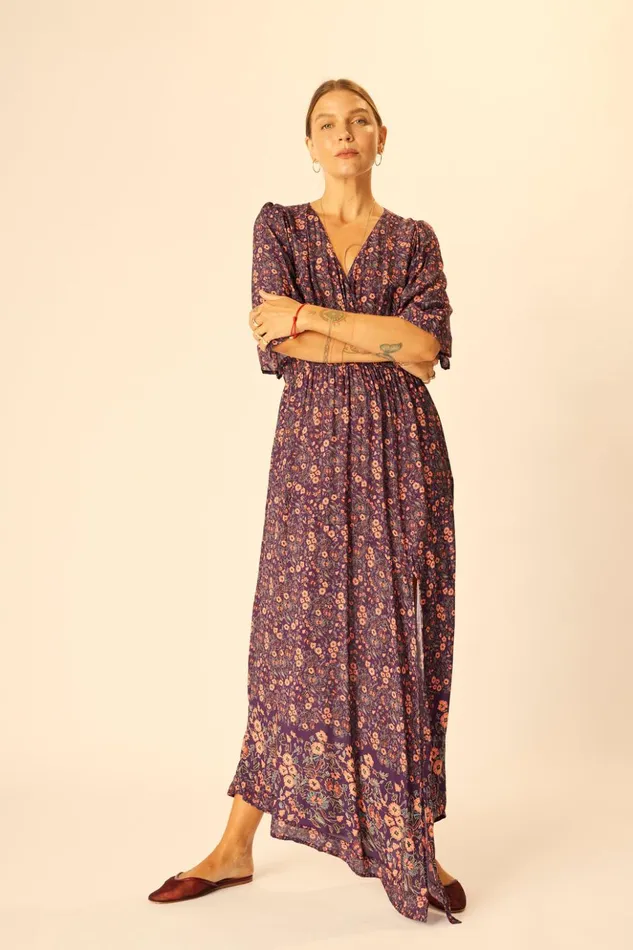 Coco Maxi Petite Fleur Aubergine Women Natalie Martin Dresses