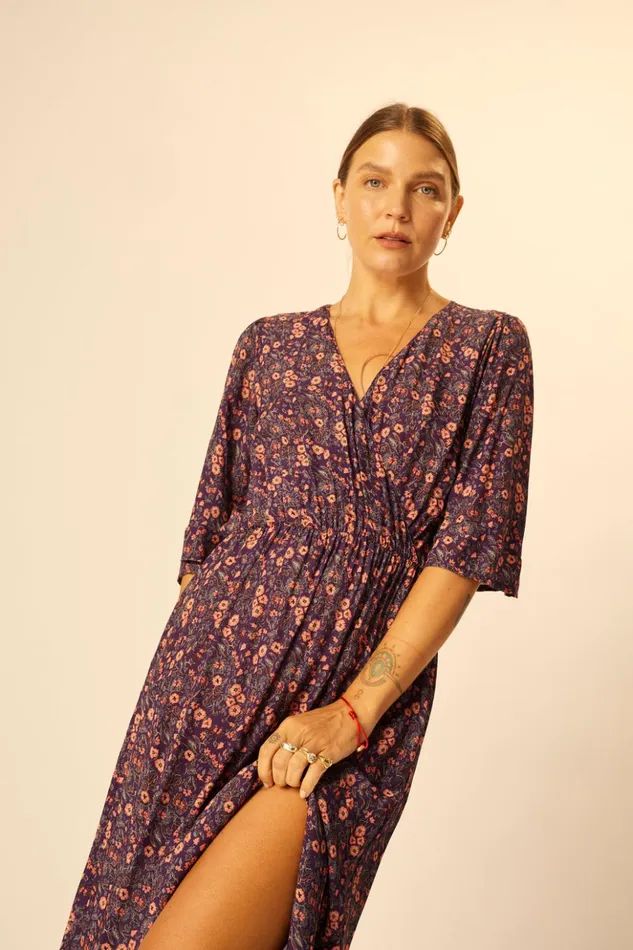 Coco Maxi Petite Fleur Aubergine Women Natalie Martin Dresses