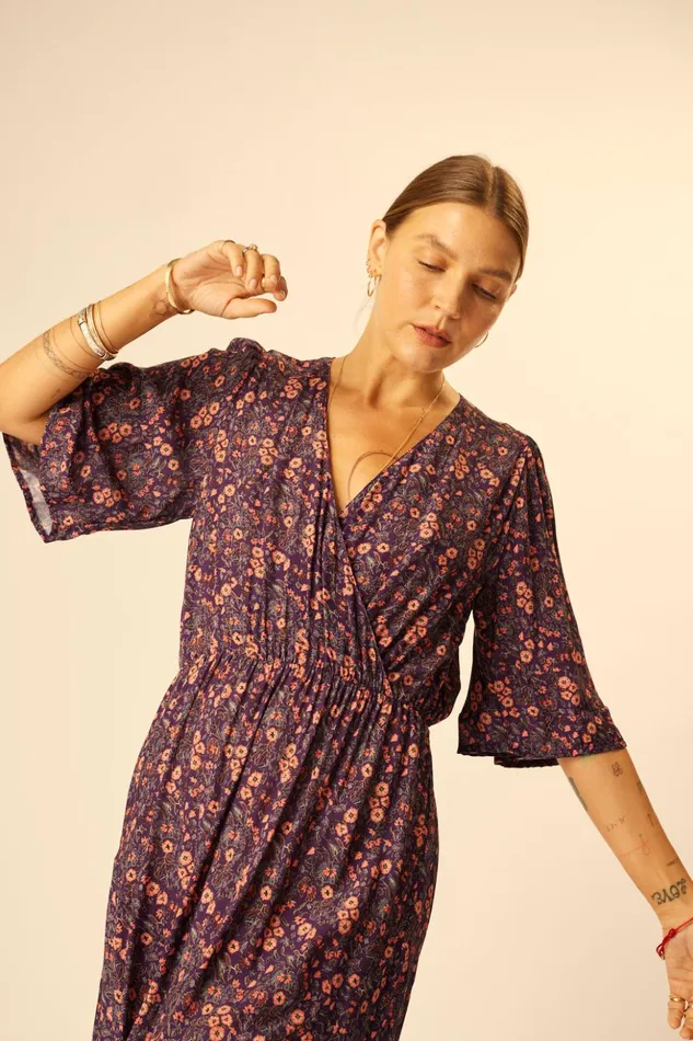 Coco Maxi Petite Fleur Aubergine Women Natalie Martin Dresses