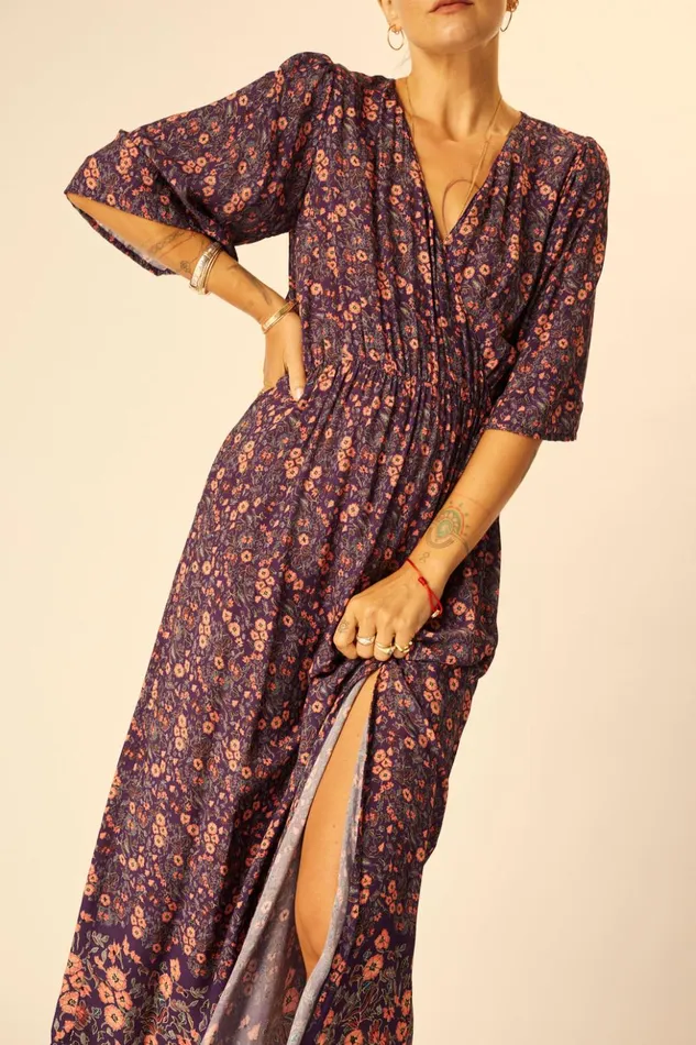 Coco Maxi Petite Fleur Aubergine Women Natalie Martin Dresses