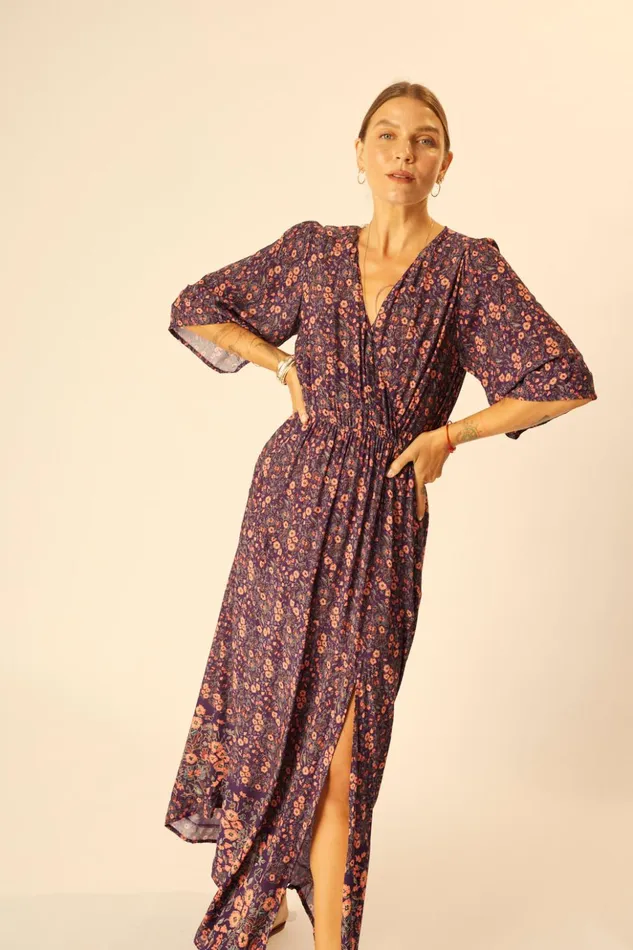 Coco Maxi Petite Fleur Aubergine Women Natalie Martin Dresses