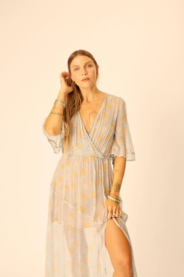 Coco Maxi Snowflake Tangerine Women Natalie Martin Dresses