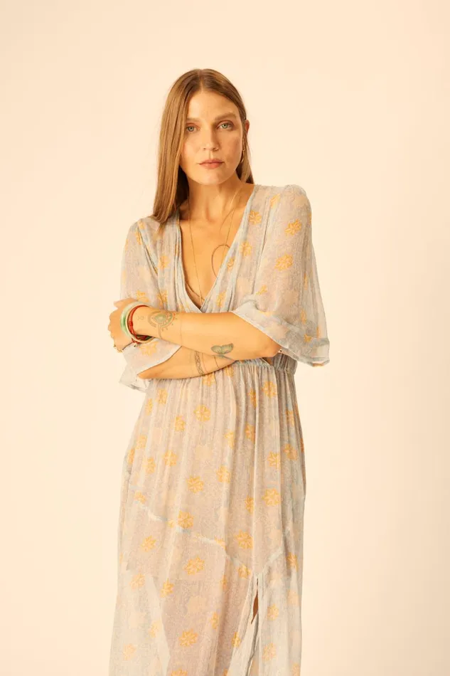 Coco Maxi Snowflake Tangerine Women Natalie Martin Dresses