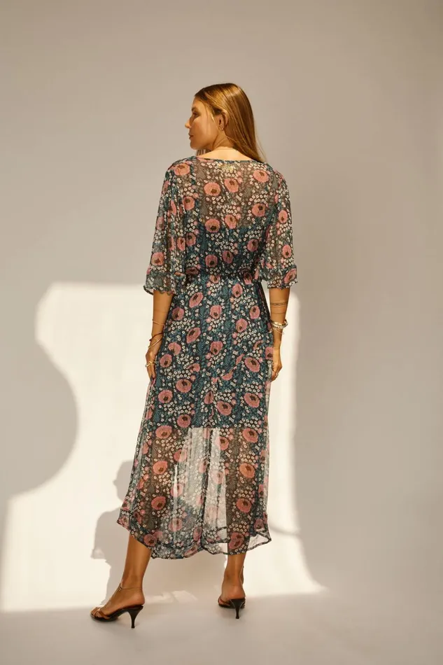 Coco Maxi Vintage Flowers Indigo Women Natalie Martin Dresses