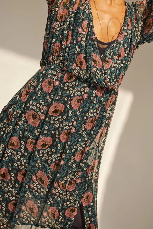 Coco Maxi Vintage Flowers Indigo Women Natalie Martin Dresses