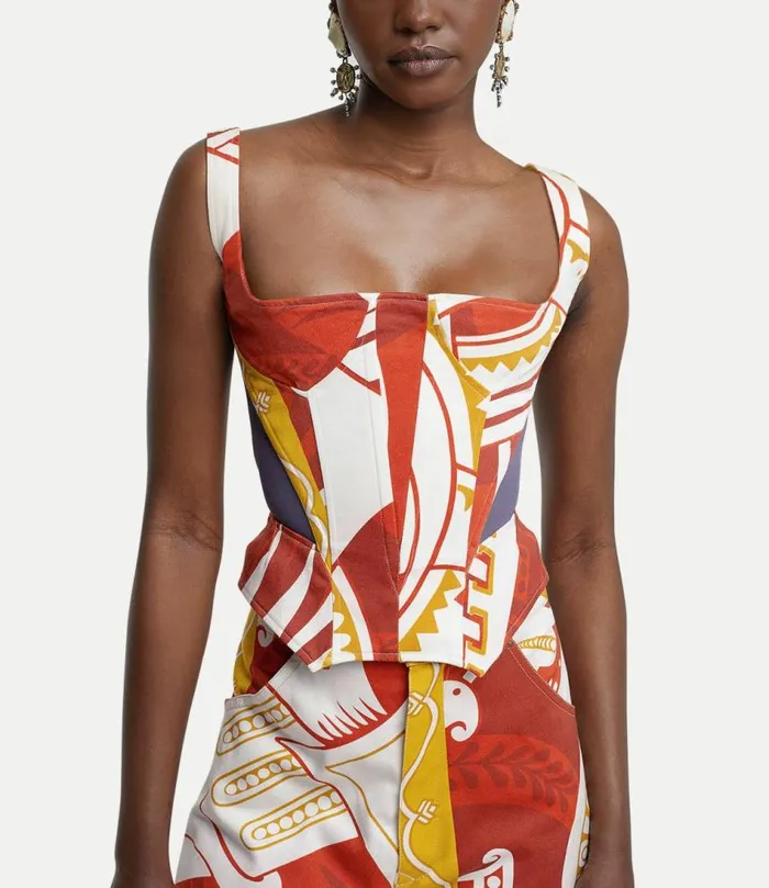 Corsets Women Vivienne Westwood Cardinale Corset In BizarrePrintWhite