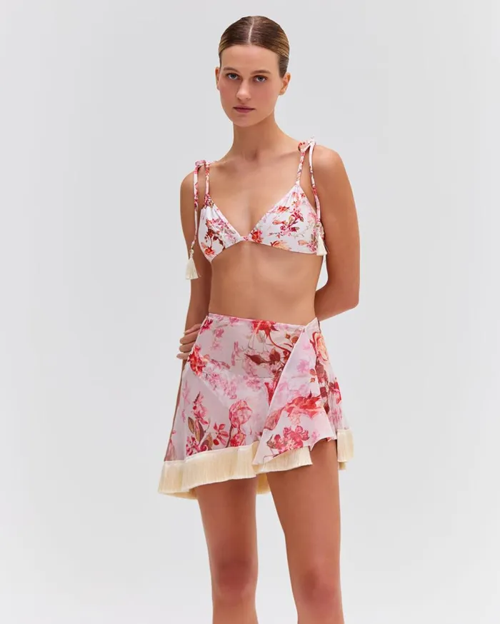 CoverUps Women Patbo Floral Haze Mini Sarong Vapor