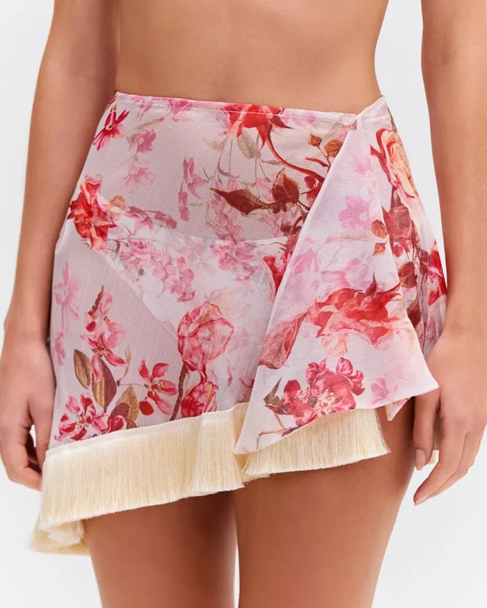 CoverUps Women Patbo Floral Haze Mini Sarong Vapor