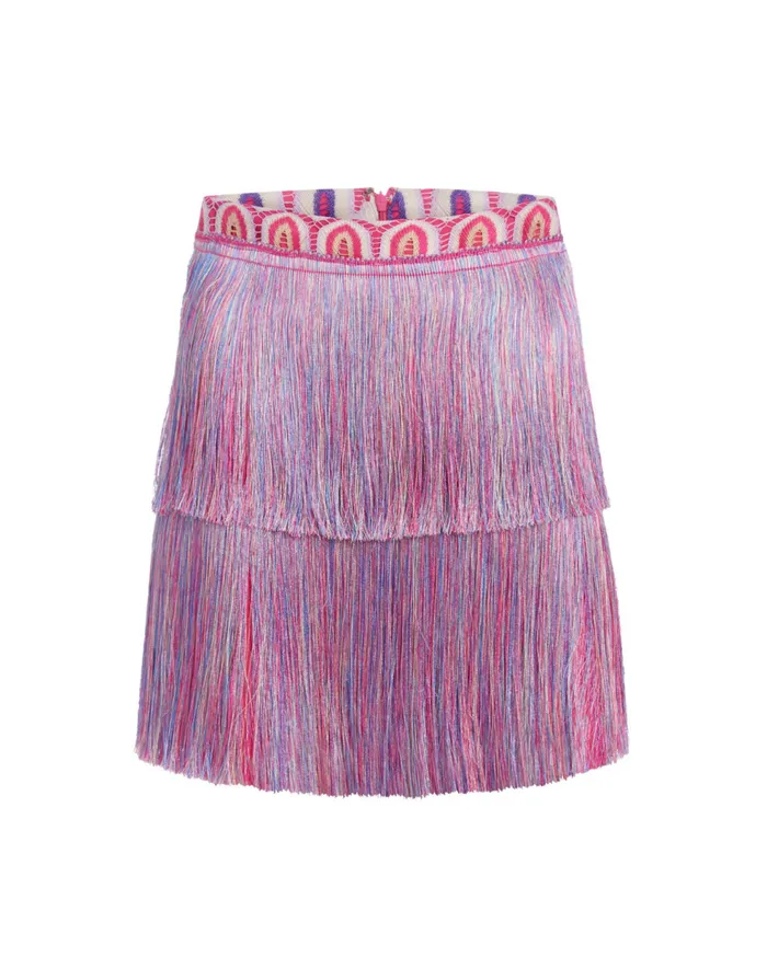 CoverUps Women Patbo Fringe Mini Skirt Pink Multi