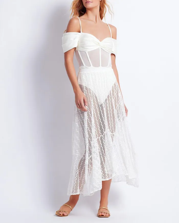 CoverUps Women Patbo Lace Beach Skirt White