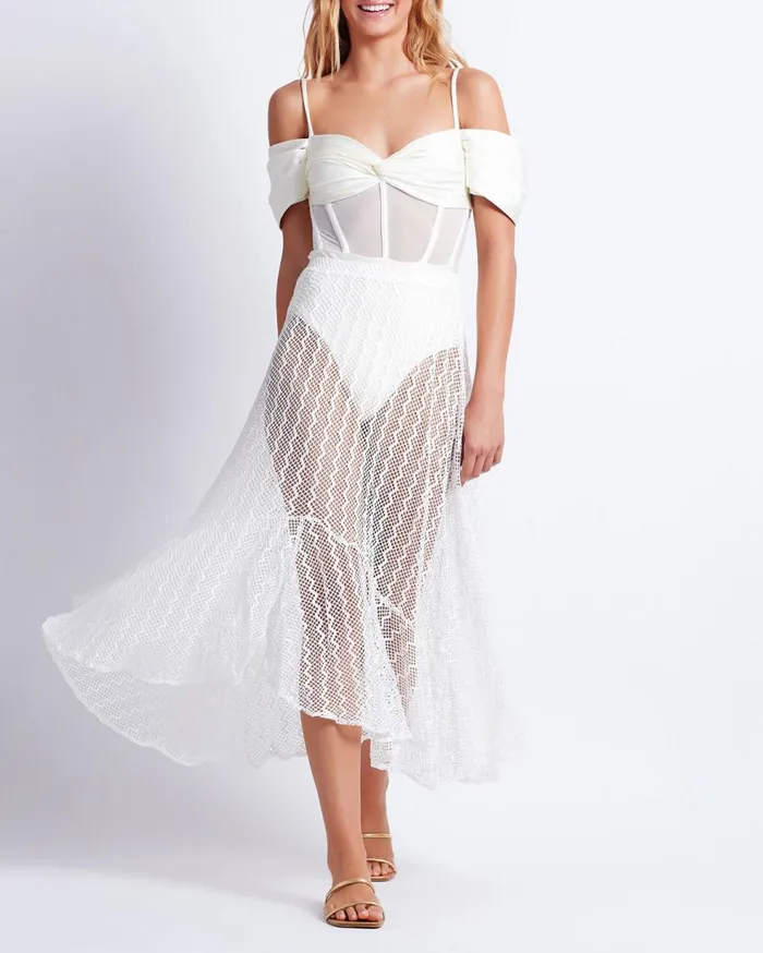 CoverUps Women Patbo Lace Beach Skirt White