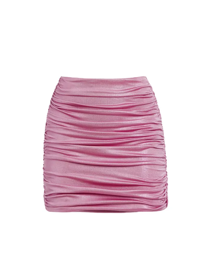 CoverUps Women Patbo Metallic Jersey Mini Skirt Lilac