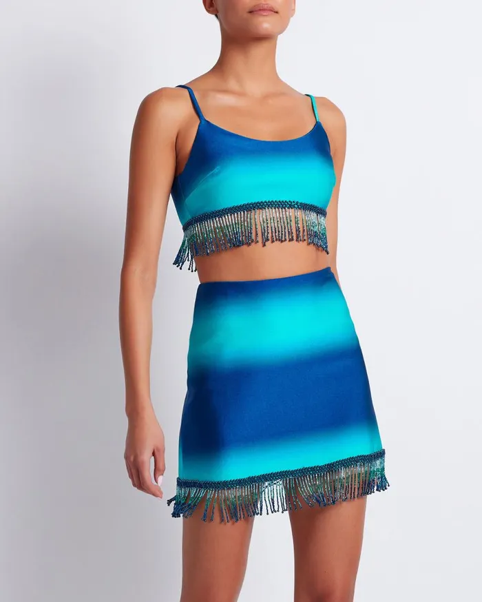 CoverUps Women Patbo Ombre Beaded Mini Skirt High Tide