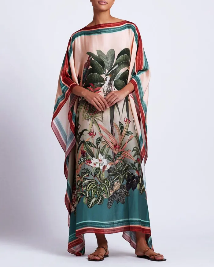 CoverUps Women Patbo Paradise Print Silk Caftan Multi