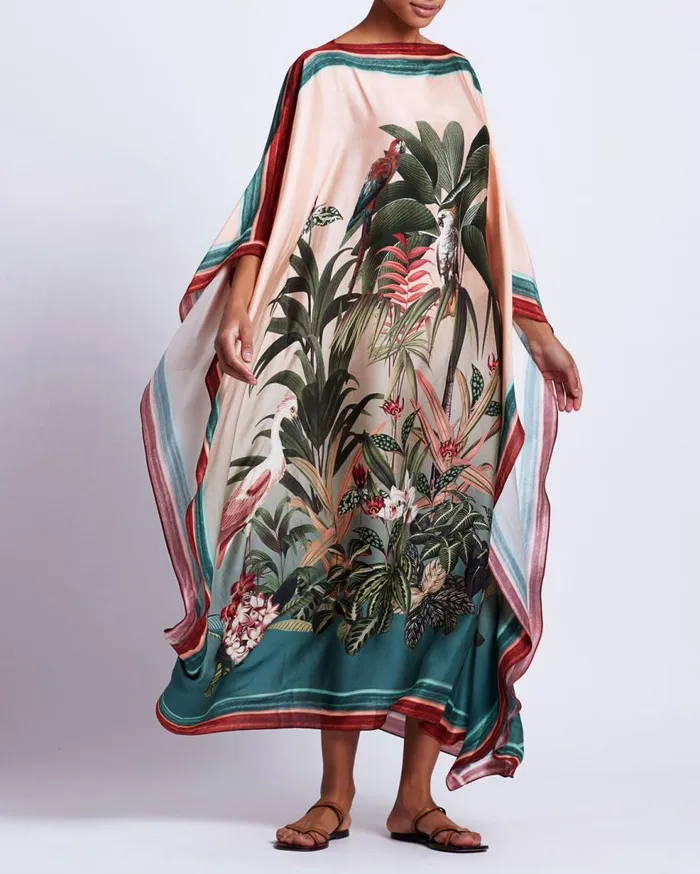 CoverUps Women Patbo Paradise Print Silk Caftan Multi