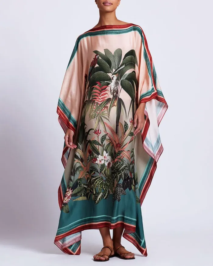CoverUps Women Patbo Paradise Print Silk Caftan Multi