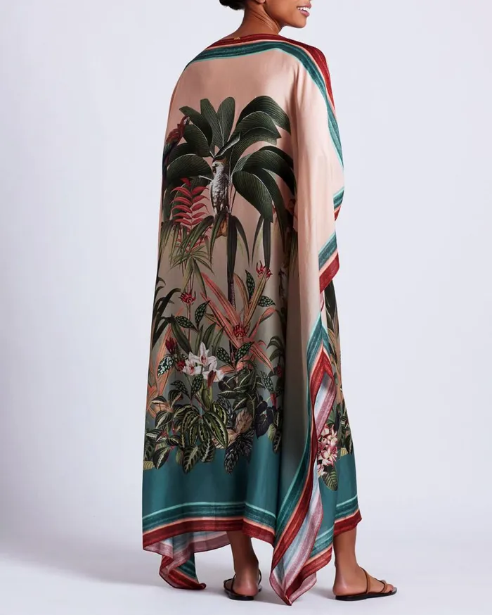 CoverUps Women Patbo Paradise Print Silk Caftan Multi