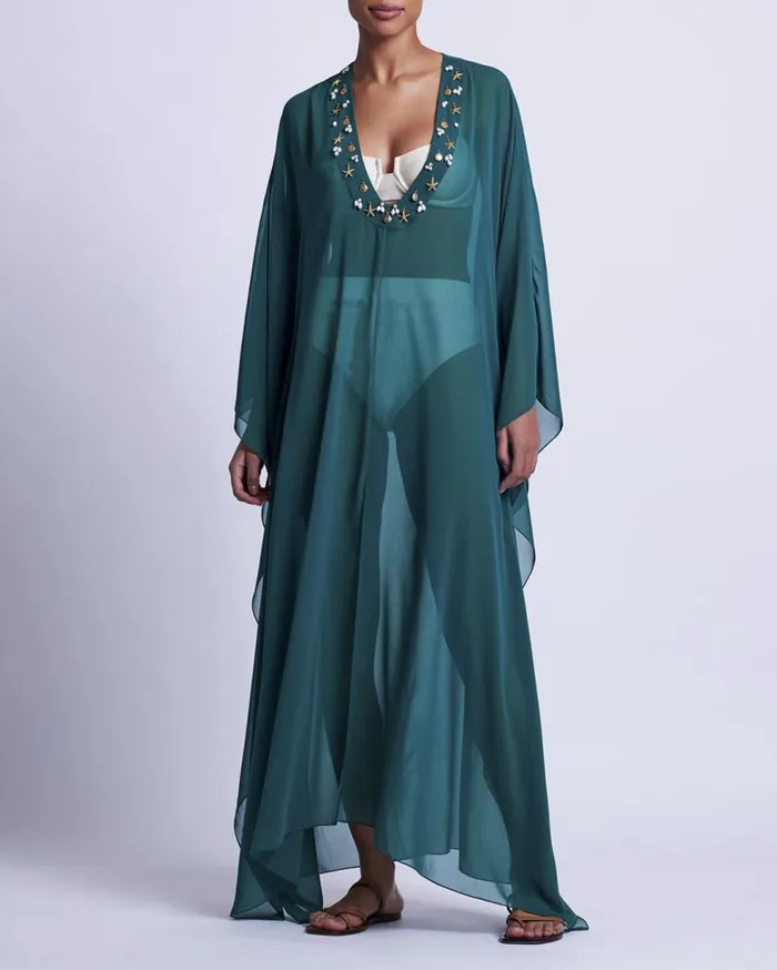 CoverUps Women Patbo Portofino HandBeaded Caftan Galapagos