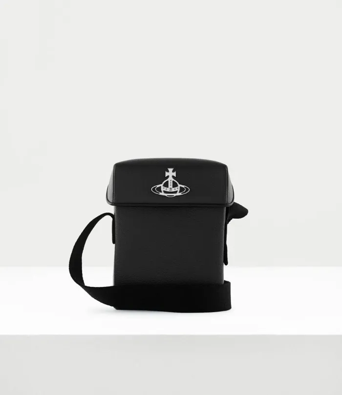 Crossbody Bags Men Vivienne Westwood Grain Leather Crossbody Bag In Black