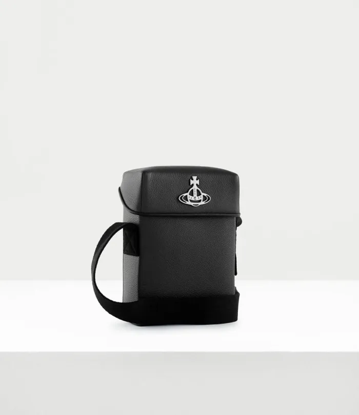 Crossbody Bags Men Vivienne Westwood Grain Leather Crossbody Bag In Black
