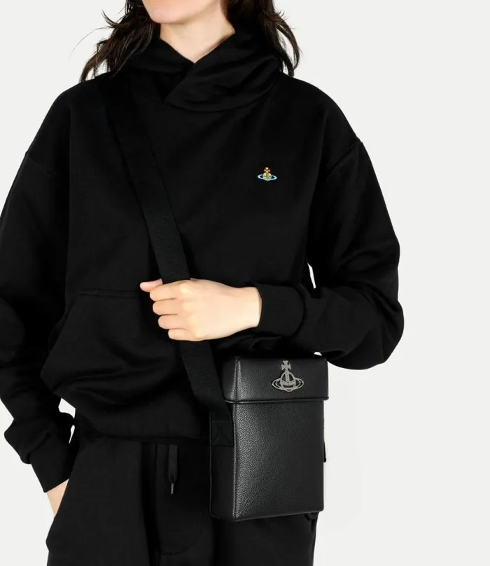 Crossbody Bags Men Vivienne Westwood Grain Leather Crossbody Bag In Black