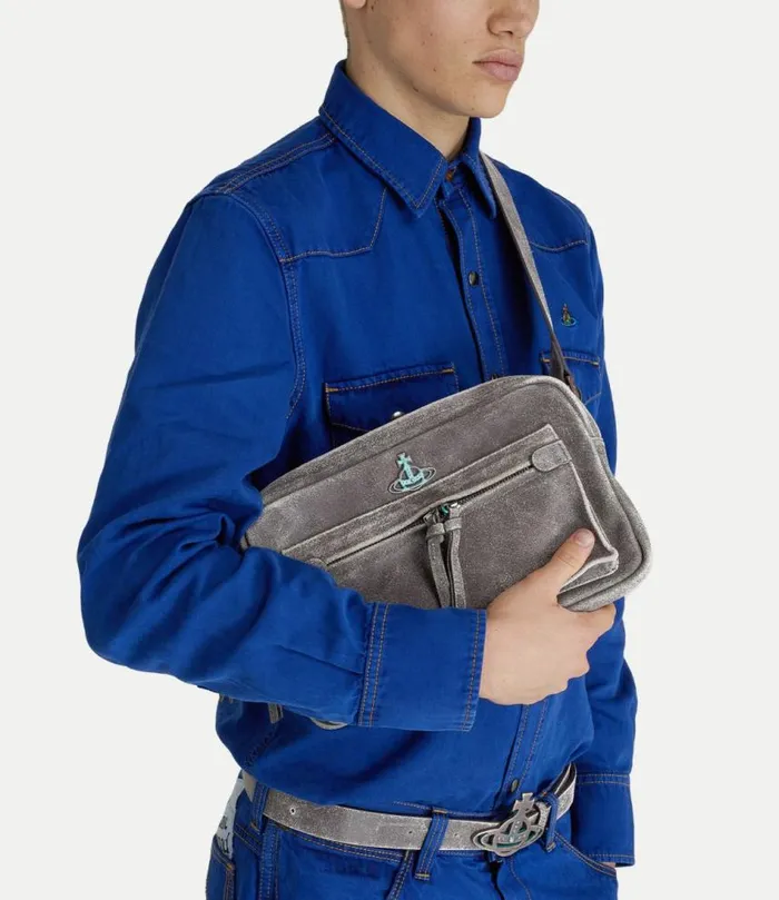 Crossbody Bags Men Vivienne Westwood Jerry Satchel Bag In Grey