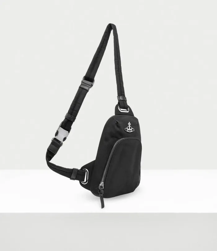 Crossbody Bags Men Vivienne Westwood ReNylon Sling Bag In Black