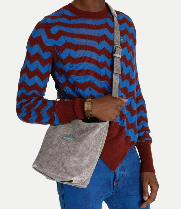 Crossbody Bags Men Vivienne Westwood Sam Medium Crossbody Bag In Grey