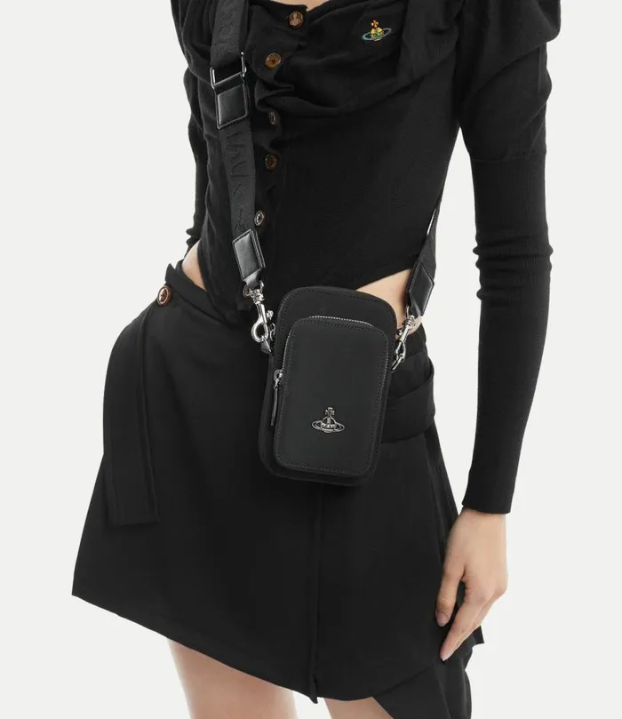 Crossbody Bags WomenMen Vivienne Westwood ReNylon Phone Crossbody Bag In Black