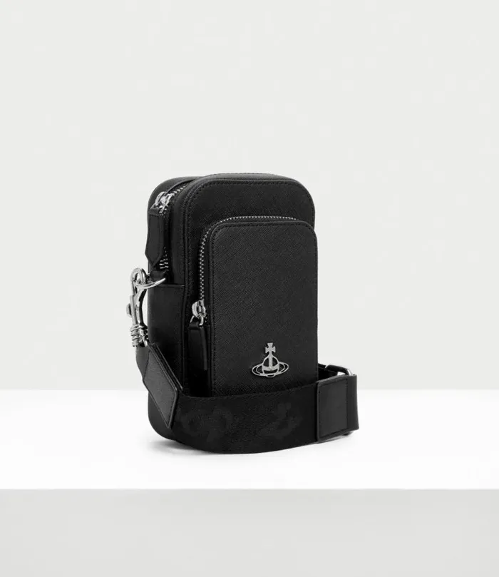 Crossbody Bags WomenMen Vivienne Westwood Saffiano Phone Crossbody Bag In Black