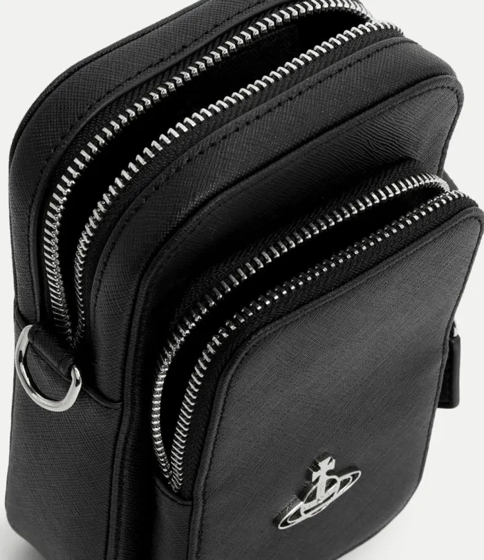 Crossbody Bags WomenMen Vivienne Westwood Saffiano Phone Crossbody Bag In Black