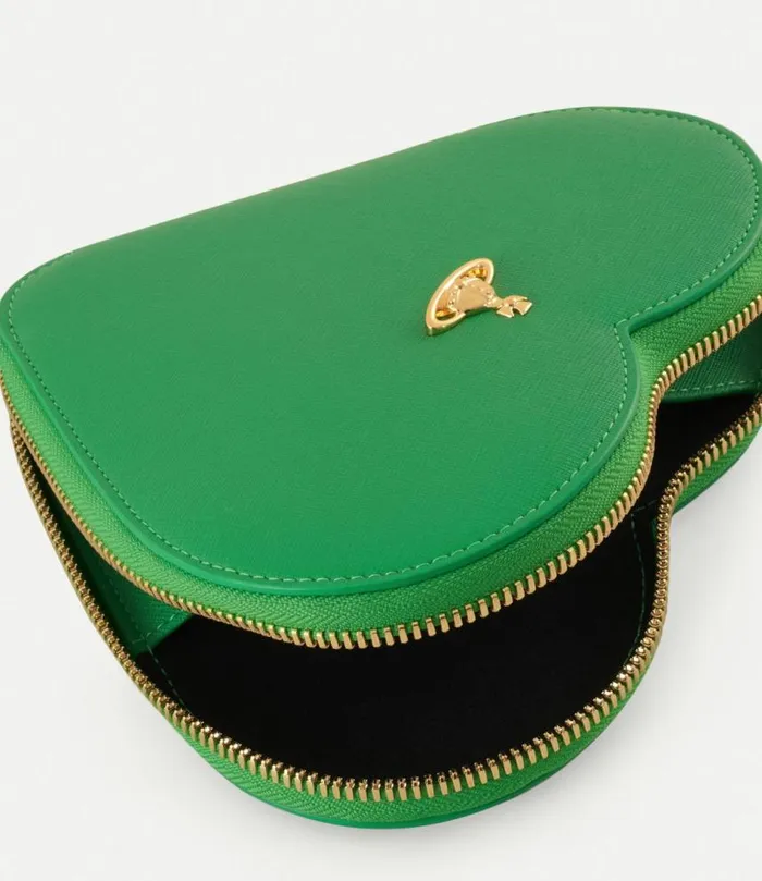 Crossbody Bags Women Vivienne Westwood Saffiano Heart Crossbody Bag In BrightGreen